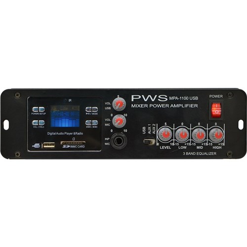 Amplificador para Som Ambiente Mpa-1100 Usb - Pws