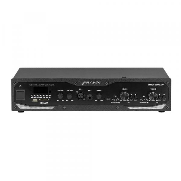 Amplificador Profissional FRAHM GR 5000 APP 2X300RMS BT/ USB/ SD/ FM/ AUX Bivolt
