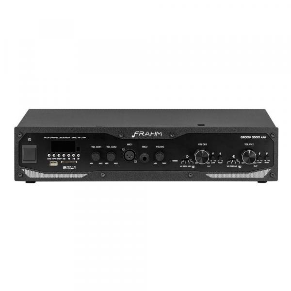 Amplificador Profissional FRAHM GR 5500 APP 2X300RMS BT/ USB/ SD/ FM/ AUX Bivolt