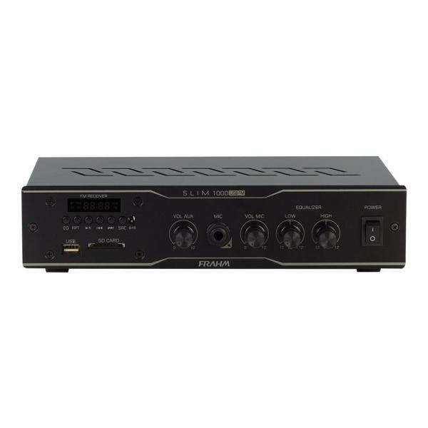 Amplificador Receiver para Som Ambiente FRAHM SLIM 1000 USB FM 30W Bivolt