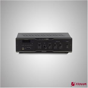 Amplificador Receiver SLIM 1000 USB FM para Som Ambiente Frahm