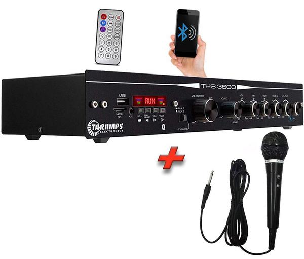 Amplificador Residencial Taramps Ths 3600 120Rms + Microfone