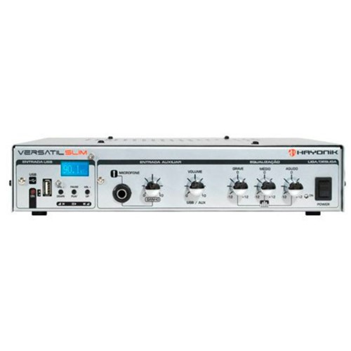 Amplificador Versátil Slim 50W 12V FM Prata 44491 Hayonik