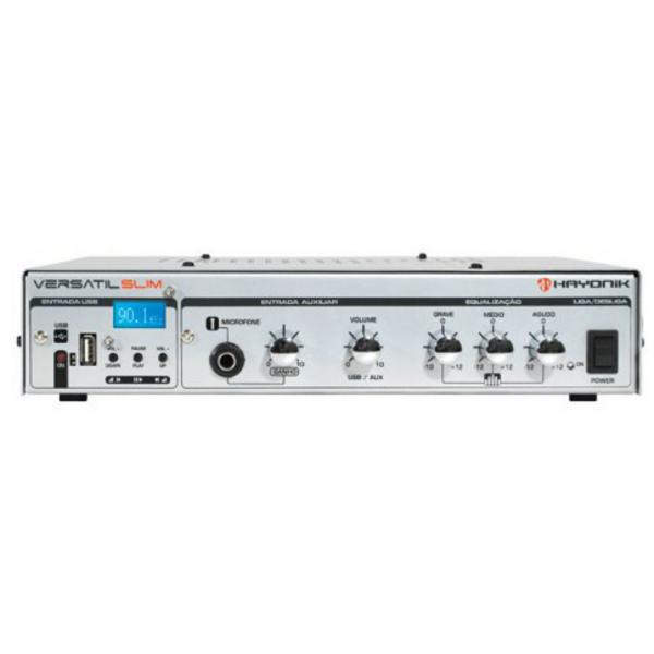 Amplificador Versátil Slim 50W 12V FM Prata 44491 Hayonik