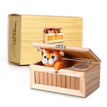 Atualizar Box Useless eletrônico de madeira com som Estresse Redução Decoração bonito Desk Tiger Presente engraçado Toy