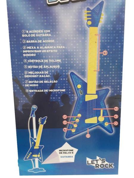 Azul Rock Star Guitarra Infantil - Zoop Toys ZP00219 - Zoops Toys