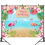 Background fotográfica Flores Flamingo Sea Sand Beach Vinyl Backdrops estúdio fundo do estúdio da foto do aniversário recém-nascido Crianças