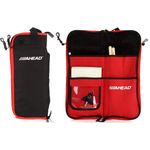 Bag de Baquetas Ahead Sb4 Red Black Plush Stick Case Padrão Top de Linha com Diversas Divisórias