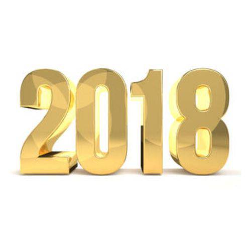Balão Metalizado Ano Novo 2018 Dourado Grande 32 Polegadas