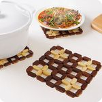Bamboo Hot Pad Cup placa prato Titular Trivet calor Pad Acessórios de cozinha