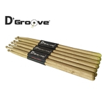 Baqueta para bateria 7A D’Groove ponta de madeira (A revolução do marfim) 6 pares + 1 par