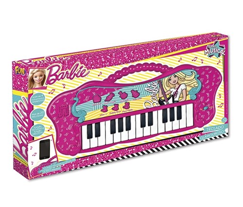 Barbie - Teclado Fabuloso da Barbie com Entrada para MP3 - Fun