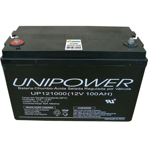 Bateria 12v 100ah Selada M8 V0 Up121000 Rt Unipower