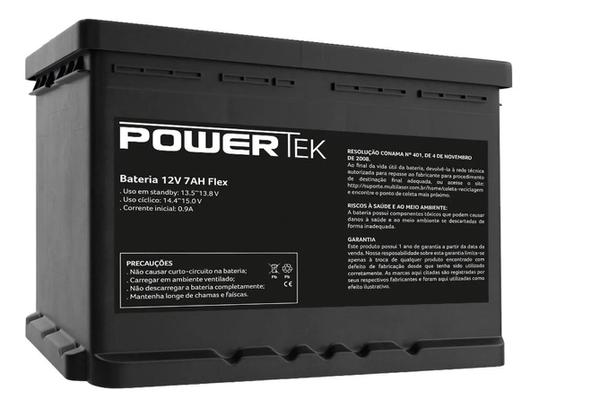 Bateria 12v 7a Flex Selada P Nobreak Alarmes Cerca Elétrica - Powertek