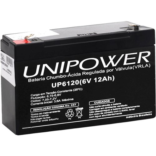 Bateria 6V 12Ah - Up6120 - Unipower