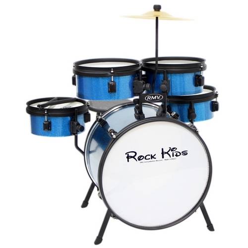 Bateria Acústica Nova Rock Kids Completa Azul - Rmv