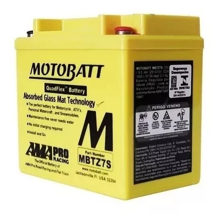 Bateria Agm Motobatt - Mbtz7s - Ytz7s - CRF450 ZX10R WR250 WR450