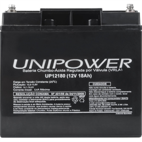 Bateria Chumbo-Ácida Selada 12v/18a Up12180 Unipower