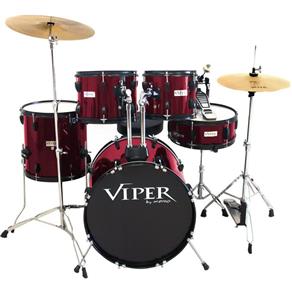Bateria com Banco e Pratos Vinho Viper20 X-Pro Drums