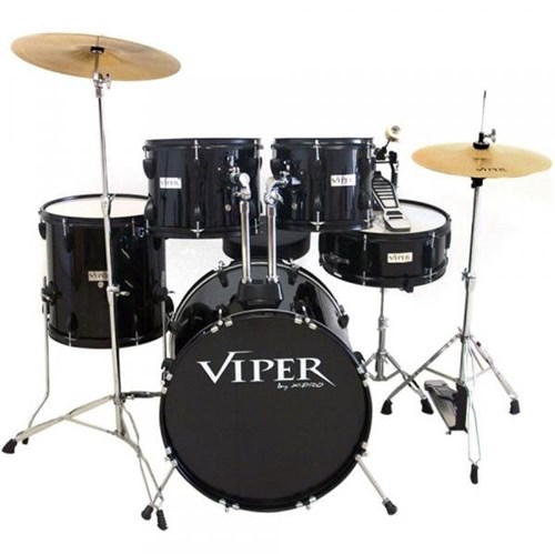 Bateria Completa Viper22 Preta X-pro Drums