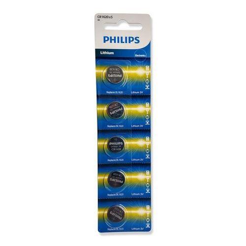 Bateria Cr1620 Philips Cartela C/ 5 Unidades