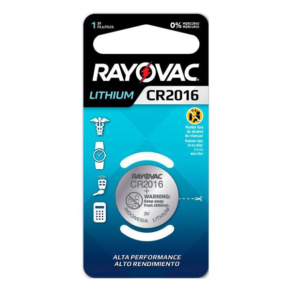 Bateria de Lithium 3v Blister com 1 Cr2016 - Rayovac