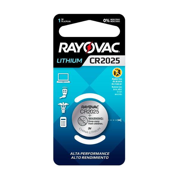 Bateria de Lithium 3v com 1 Cr2025 - Rayovac
