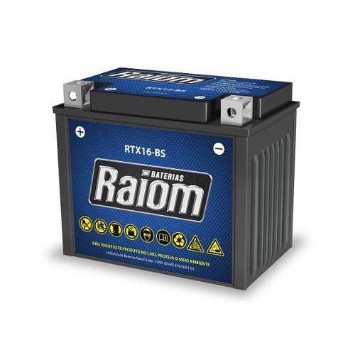 Bateria de Moto Raiom Ytx16-Bs 14ah 12v Selada (Rtx14-Bs)