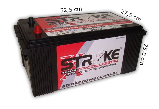 Bateria de Som Stroke Power 300ah/hora e 2500ah/pico Selada