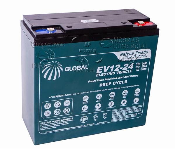 Bateria Gel Global 12v 24ah Ciclo Profundo 6-dzm-20 Ev12-24