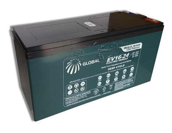 Bateria Gel Selada 16v 24ah Global - Ev16-24 Ciclo Profundo