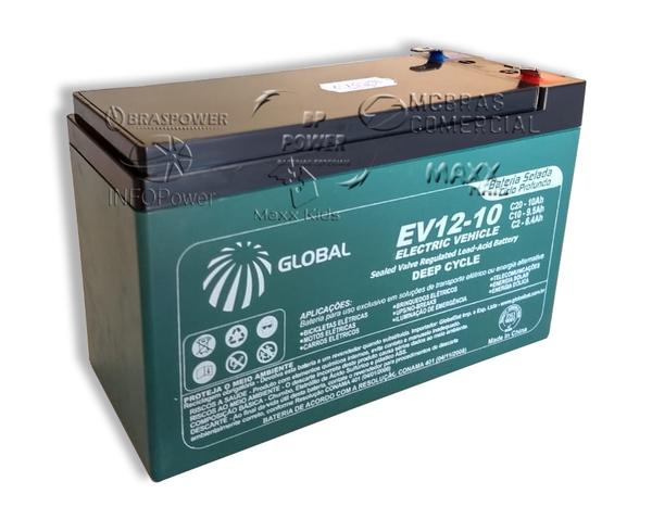 Bateria Gel Selada 12v 10ah Global - Ev12-10 Ciclo Profundo
