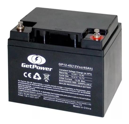 Bateria Gel Selada 12v 45ah - Tecnologia Agm Vrla - Getpower