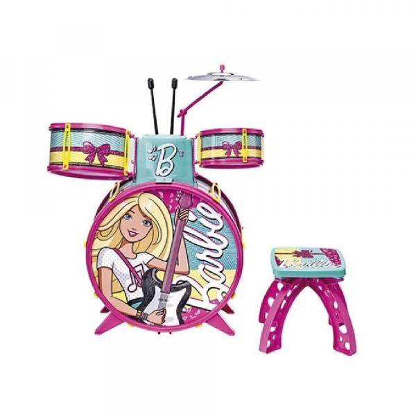Bateria Infantil com Banquinho Barbie Fabulosa - 7293-1 - Fun