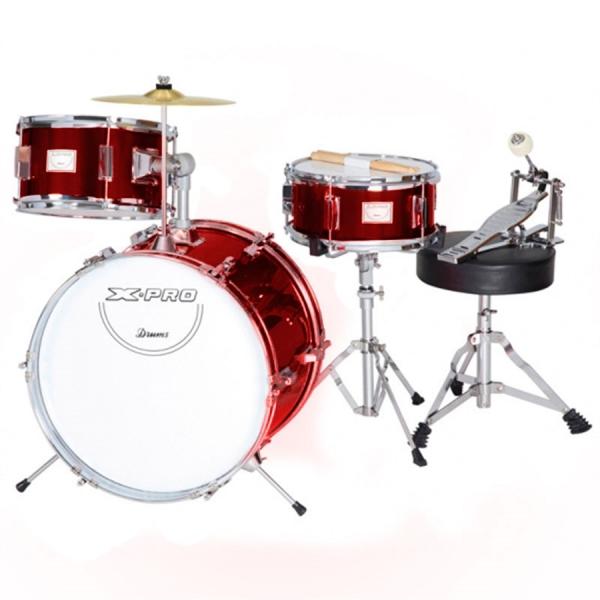 Bateria Infantil Junior Completa Vinho Plus X Pro Drums - X-pro Drums