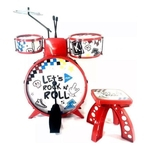 Bateria Infantil Musical Com Banquinho - Show - Toyng Rock