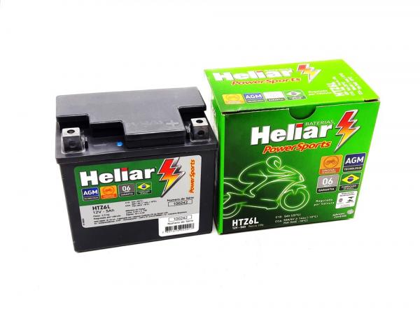 Bateria Moto Heliar 5ah 12v Htz6L Biz 100 Es 2013 a 2014