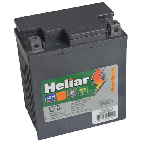 Bateria Moto Heliar Htz7l Powersports Selada 6Ah 12 Volts