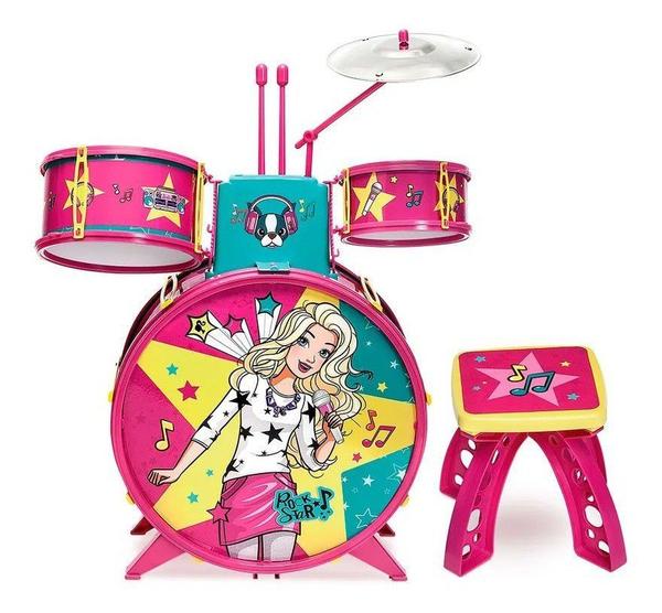 Bateria Musical Infantil Barbie Fabulosa - Fun