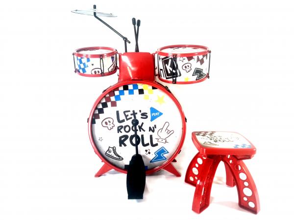 Bateria Musical Infantil 3 Tambores - Lets Rock Toyng