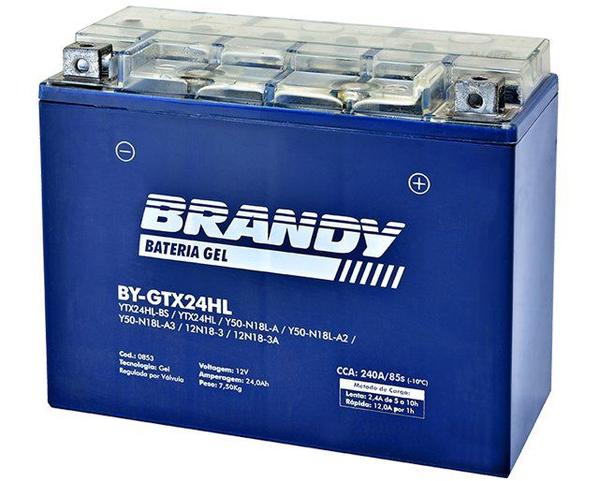 Bateria Nano Gel BY-GTX24HL Honda GL 1000 Gold Wing 1975 Ate 2000 Brandy 0853