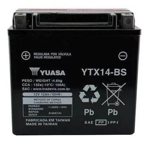 Bateria Original Yuasa Ytx14-bs Honda Shadow Vt 1100