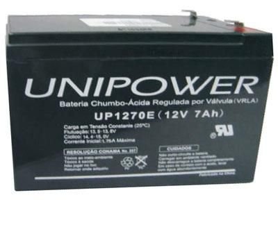 Bateria P/ Nobreak/Alarme 12v 7ah Unipower Up1270e F187 - 425 - Unicoba