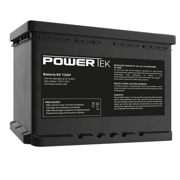 Bateria Powertek 6V 12AH EN005 - Mas Sul Digital