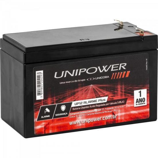 Bateria Selada 12V 5AH UP12 Alarmeplus Preta UNIPOWER - 146