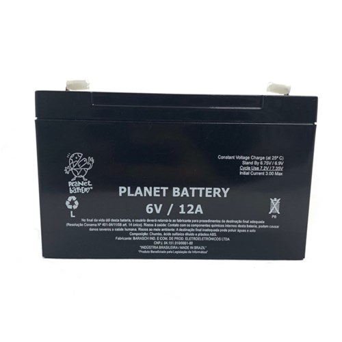 Bateria Selada 6V 12A Recarregável Planet Battery