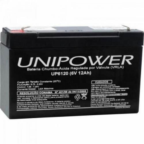 Bateria Selada 6V 12A Up6120 Unipower
