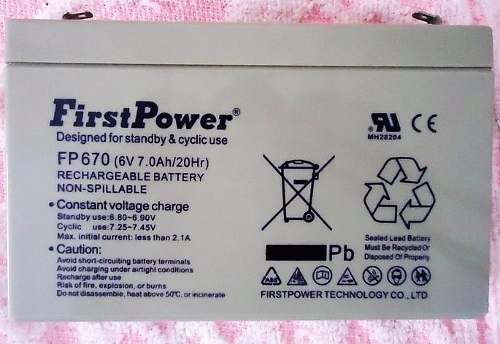 Bateria Selada 6v 7ah Fp670 Firstpower