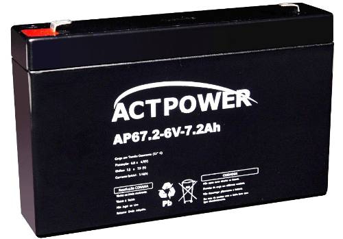 Bateria Selada 7ah 6v Tecnologia Vrla / Agm - Act Power