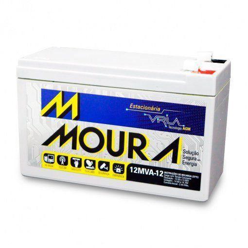 Bateria Selada Estacionária Moura 12V 12A VRLA Nobreak - Baterias Moura